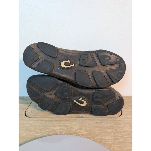 OluKai Moloa Men's Dark Brown Leather Slip-On Low Top Casual Comfort Loafers 9 - Picture 9 of 10